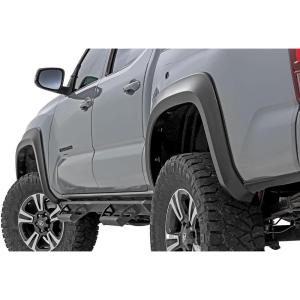 imageRough Country Sport Style Fender Flares for Toyota Tacoma 20162023  Durable ABS Flares 1quot Coverage NoDrill Install UVProtected Flat Black Finish