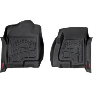 imageRough Country SureFit All Weather Floor Mats for Chevy SilveradoGMC Sierra 1500 Extended Cab 19992006  Waterproof NonSlip Flexible Floor Mat Front Set