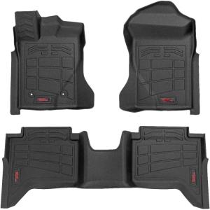 imageRough Country SureFit All Weather Floor Mats for Ford Ranger 20242025 Crew Cab  NonSlip Waterproof Flexible Rubber Mat Front ampamp Rear Set