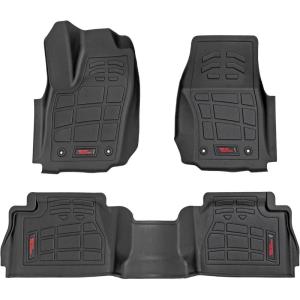 imageRough Country SureFit All Weather Floor Mats for Toyota Tacoma Double Cab 20242025  NonSlip Waterproof Flexible Floor Mat Front ampamp Rear Set