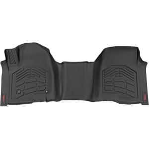 imageRough Country SureFit Front Floor Mat for Chevy Silverado ampamp GMC Sierra 15002500HD3500HD 20192025 Bench Seat  Waterproof NonSlip Flexible First Row Floor Mat