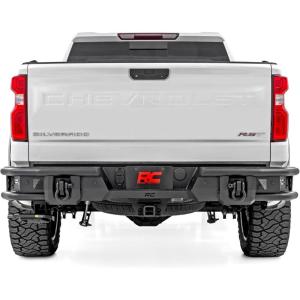 imageRough Country Tubular Rear Bumper for Chevy Silverado 1500 20192025  HighClearance OffRoad Bumper with Sensor Ports ampamp LED Light Mounts