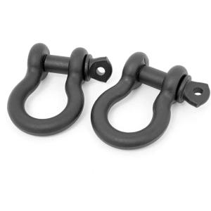 imageRough Country 34quot Black Cast Steel DRing Shackle Set  Pair  RS121