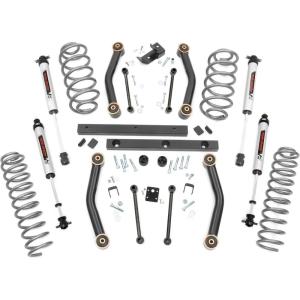 imageRough Country 4quot Lift Kit wV2 Shocks for 19972002 Jeep Wrangler TJ 4WD  90670