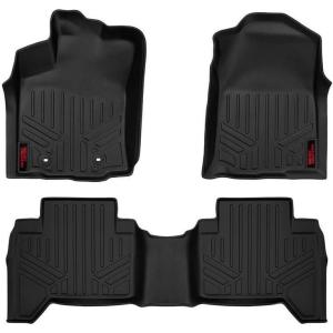 imageRough Country All Weather Floor Mats Set for Toyota Tacoma DoubleCab 20162023  Custom Fit Rubber Floor Mats Durable Rubber Truck Mats Waterproof Truck Floor Mats