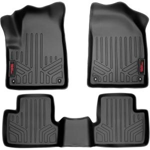 imageRough Country Front ampamp Rear Floor Mats for 20142022 Jeep Cherokee KL  M61702Black