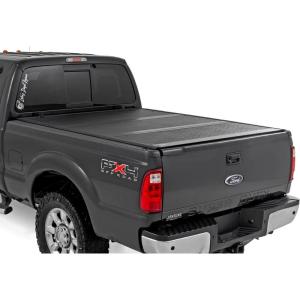 imageRough Country Hard LowProfile TriFold Tonneau Cover for Ford F250F350 Super Duty 19992016  LowProfile Aluminum Truck Bed Cover Fits 610 Bed 819quot