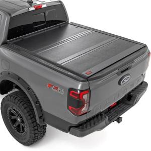 imageRough Country Hard LowProfile TriFold Tonneau Cover for Ford Ranger 20242026  LowProfile Aluminum Truck Bed Cover Fits 5 Bed