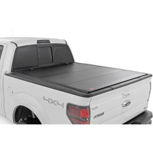 imageRough Country Hard TriFold Flip Up Truck Bed Tonneau Cover for Ford F150 20042014  Fits 57quot 660670quot Bed AllWeather Flush Aluminum Panels
