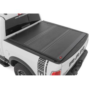 imageRough Country Hard TriFold Tonneau Cover for RAM 1500 201020182500 20102025  LowProfile Aluminum Truck Bed Cover Fits 57 Bed 674quot