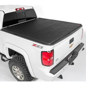 imageRough Country Soft TriFold Vinyl Tonneau Cover for Chevy Silverado ampamp GMC Sierra 1500 K1500 C1500 19882006  Fits 66 Bed WeatherResistant Truck Bed Cover