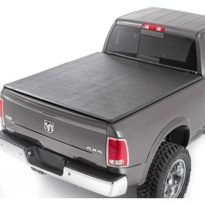 imageRough Country Soft TriFold Vinyl Tonneau Cover for Ram 150025003500 20102025  Fits 57 674quot Bed WeatherResistant Truck Bed Cover