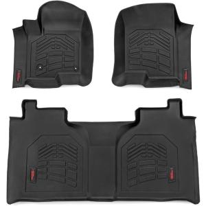 imageRough Country SureFit Floor Mats for Chevy Silverado ampamp GMC Sierra 15002500HD3500HD 20192025 Crew Cab with Bucket Seats Front ampamp Rear Set