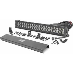 imageRough Country 20quot Chrome Series Dual Row LED Light Bar  White DRL  70920D