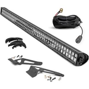 imageRough Country 50quot Dual Row LED Light Bar for CanAm Defender HD  Upper Windshield Mount 23040 Lumen SpotFlood Combo IP67 Waterproof OffRoad Lighting50 Dual Row LED