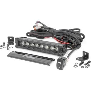 imageRough Country 8quot Black Series Single Row LED Light Bar  Amber DRL  70718BLDRLA