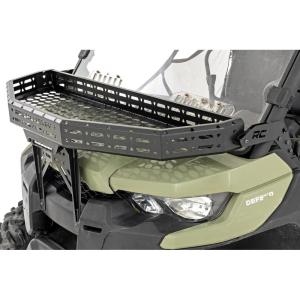 imageRough Country Front Cargo Rack with LED for CanAm Defender HD 8HD 9HD 10  HeavyDuty Storage Rack with 6quot Slimline LED Light Bar