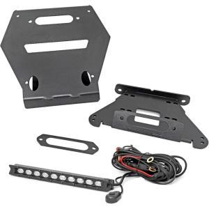 imageRough Country LED Winch Mount for Polaris RZR Pro R  Bolton Mounting Plate for 35005000 LB Winches 10quot Slimline LED Light