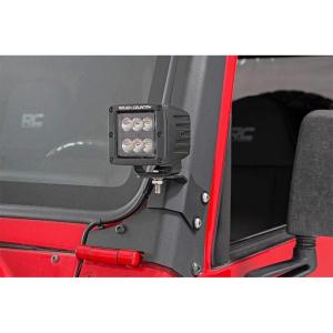 imageRough Country Lower APillar Light Mounts for 19972006 Jeep Wrangler TJ  70046