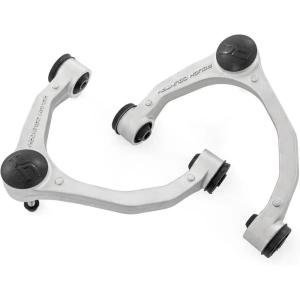 imageRough Country Forged Aluminum Upper Control Arms for Ford F150 20212025  OE Upgrade 2Pack SilverSilver Finish