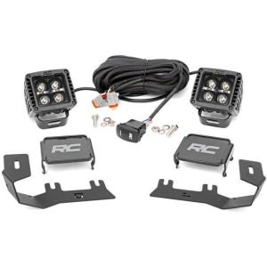 imageRough Country 2quot DRL LED Ditch Light Kit for 20142018 Silverado  Amber  71055