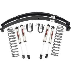 imageRough Country 3quot Lift Kit wV2 Shocks for 19842001 Jeep Cherokee XJ  63070V2 Shocks  Full Rear Leaf Springs