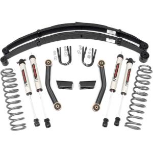 imageRough Country 3quot Lift Kit wV2 Shocks for 19842001 Jeep Cherokee XJ  630X70M1 Shocks  Full Rear Leaf Springs
