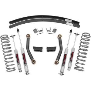 imageRough Country 3quot Lift Kit wV2 Shocks for 19842001 Jeep Cherokee XJ  630X70N3 Shocks  AddaLeaf Springs