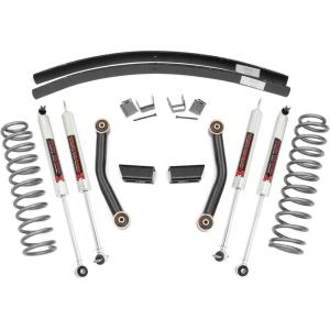 imageRough Country 3quot Lift Kit wV2 Shocks for 19842001 Jeep Cherokee XJ  630X70V2 Shocks  AddaLeaf Springs