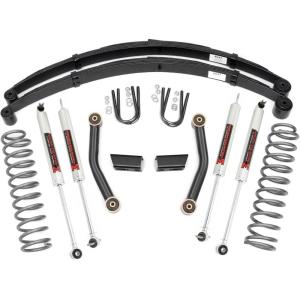imageRough Country 3quot Lift Kit wV2 Shocks for 19842001 Jeep Cherokee XJ  630X70V2 Shocks  Full Rear Leaf Springs