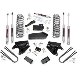 imageRough Country 4quot Suspension Lift Kit for 8096 Ford F150  Quad Shocks  46533Rear Lift Blocks