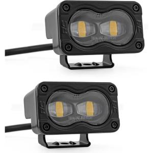 imageRough Country Dual 3quot SAE LED Fog Light Kit  Street Legal 4800 Lumens 48W 2 3inch Slim LED Lights WhiteYellow