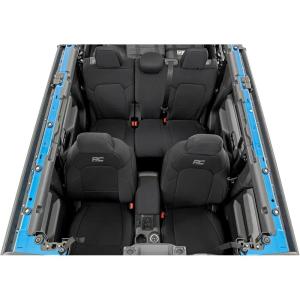 imageRough Country Neoprene Seat Covers for Ford Bronco 4Door 20212025 wNo Rear Folding Armrest  Waterproof ampamp UV Resistant 4Layer Protection with Foam Padding Front ampamp Rear Seat Cover Set