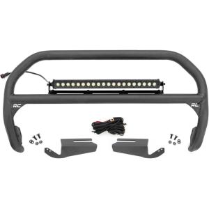 imageRough Country Nudge Bar 20quot LED Light Bar Kit for Ford Bronco 4WD 20212024  1 20inch Black Series LED Bar 2inch Tubular Bull Bar
