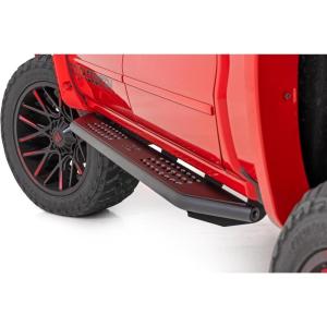imageRough Country OV2 Running Boards for Chevy Silverado ampamp GMC Sierra 15002500HD3500HD 20072019 Crew Cab  Contoured Side Step Bars Easy BoltOn Install