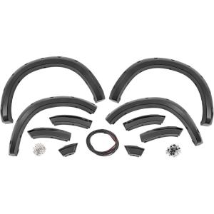 imageRough Country Pocket Fender Flares for Ram 1500 2WD4WD 20092018  Bolton Rivet Style Wheel Flares Flat Black Set of 4