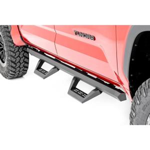 imageRough Country SRX2 Adjustable Aluminum Steps for Toyota Tundra 20222025  CrewMax Models  Modular Running Boards with SlideAdjust Steps