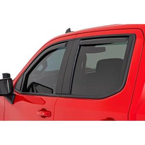 imageRough Country inChannel Window Rain Guards for Chevy Silverado ampamp GMC Sierra 15002500HD3500HD Crew Cab 20192025  Low Profile Window Visors 4Pc Rain Guard for Trucks