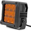 imageRough Country Dual 4quot Amber LED Lights with DRL  90W 8100 Lumens Combo Flood Spot Lens for OffRoad