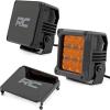 imageRough Country Dual 4quot Amber LED Lights with DRL  90W 8100 Lumens Combo Flood Spot Lens for OffRoad