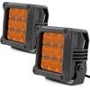 imageRough Country Dual 4quot Amber LED Lights with DRL  90W 8100 Lumens Combo Flood Spot Lens for OffRoad