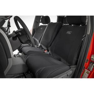 imageRough Country Neoprene Seat Covers for Toyota Tundra 20072013 Crew Cab with Jumpseat  Waterproof ampamp UV Resistant Foam Padded Front ampamp Rear Seat Cover Set