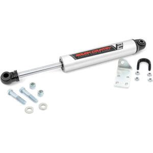 imageRough Country V2 Steering Stabilizer for Chevy Silverado ampamp GMC Sierra 1500 19992006 ampamp Classic with 46quot Lift  Reduces Bump Steer ampamp Vibration Improves Control