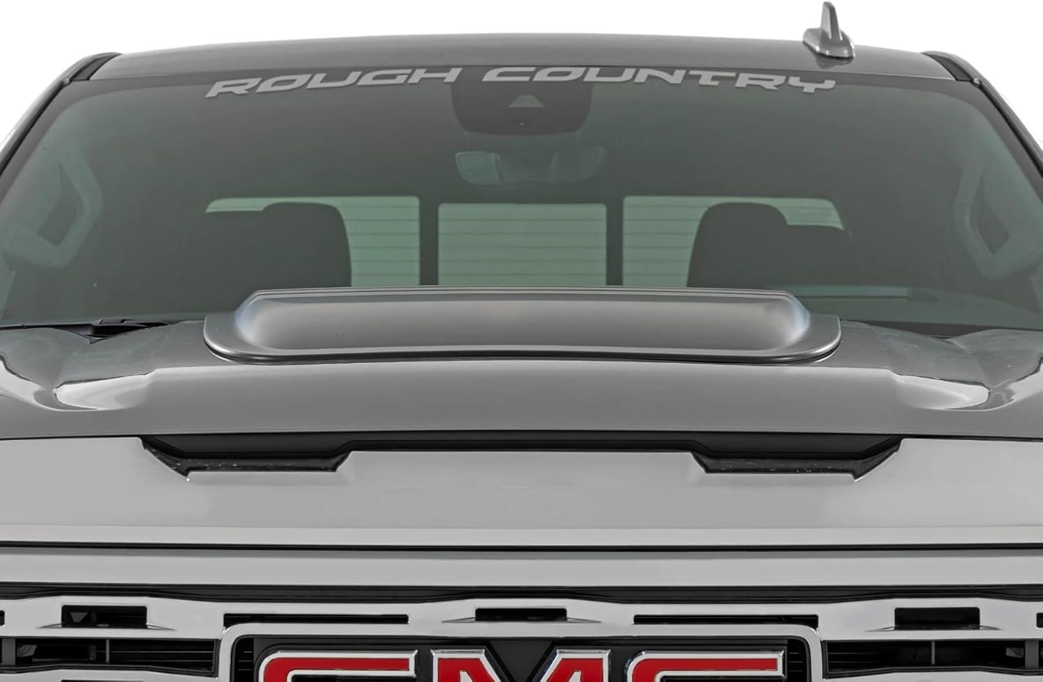 imageRough Country Hood Scoop for GMC Sierra 1500 20192026  Matte Black PainttoCode Aggressive Style Precision Fit NoDrill Install