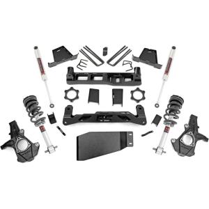 imageRough Country 75quot Suspension Lift Kit with Strut SpacersN3 Shocks for Chevy Silverado ampamp GMC Sierra 1500 20072013 4WDM1 StrutsM1 Rear Shocks