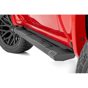 imageRough Country HD2 Aluminum Running Boards for Nissan Titan 20042024 Crew Cab  5quot Wide NonSlip Step Easy Bolton Install