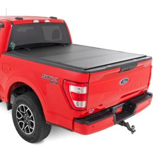 imageRough Country Hard FlipUp Truck Bed Tonneau Cover for Ford F150 20152020  Aluminum TriFold Bed Cover57 Bed