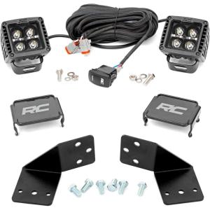 imageRough Country Dual 2 RearFacing LED Light Kit for CFMoto UForce 100040W with Amber DRL 3600 Lumens Rear Lighting for Trail Towing amp Utility TasksAmber DRL  2 40W