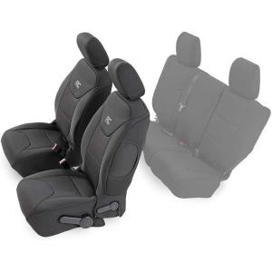 imageRough Country Neoprene Front Seat Covers for Jeep Wrangler JK 4Door 20132018  Waterproof amp UV Resistant Foam Padded Front Seat Cover Set
