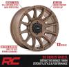 imageRough Country 90 Series One Piece Aluminum Wheel  20 x 9 in 6 x 55 Bolt Pattern 12 mm Offset Bronze Finish with Black Accent Bolts18x9 12 mm Offset